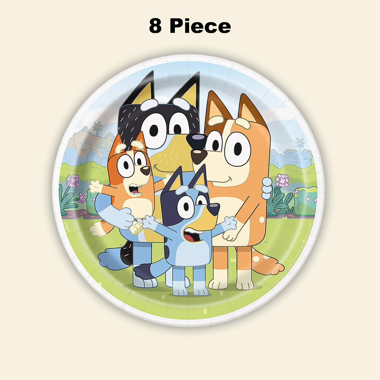 8 Count Bluey Paper Dinner Plates Kids Birthday Party Supplies Heeler Family Theme 9"